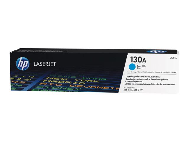 126181 HP CF351A Toner HP 130A CF351A cyan Kapasitet 1000 sider v/5% dekning.